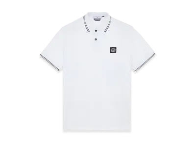 Stone Island 2SC18 Stretch Cotton Pique Short-Sleeve Polo Shirt - 23FW "White"