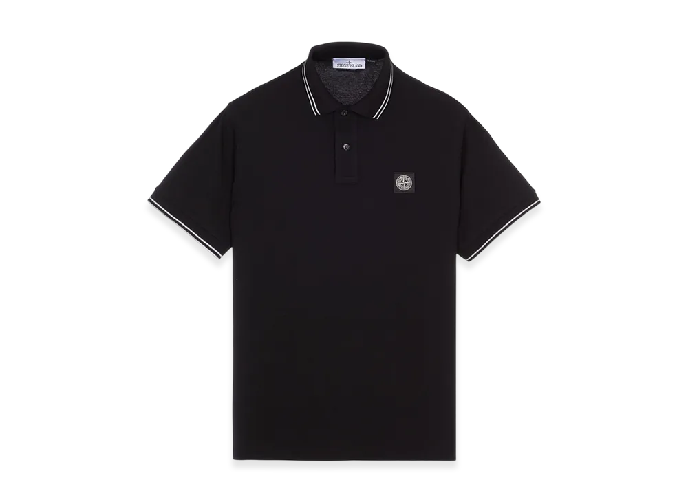Stone Island 2SC18 Stretch Cotton Pique Short Sleeve Polo Shirt - 23SS "Black"