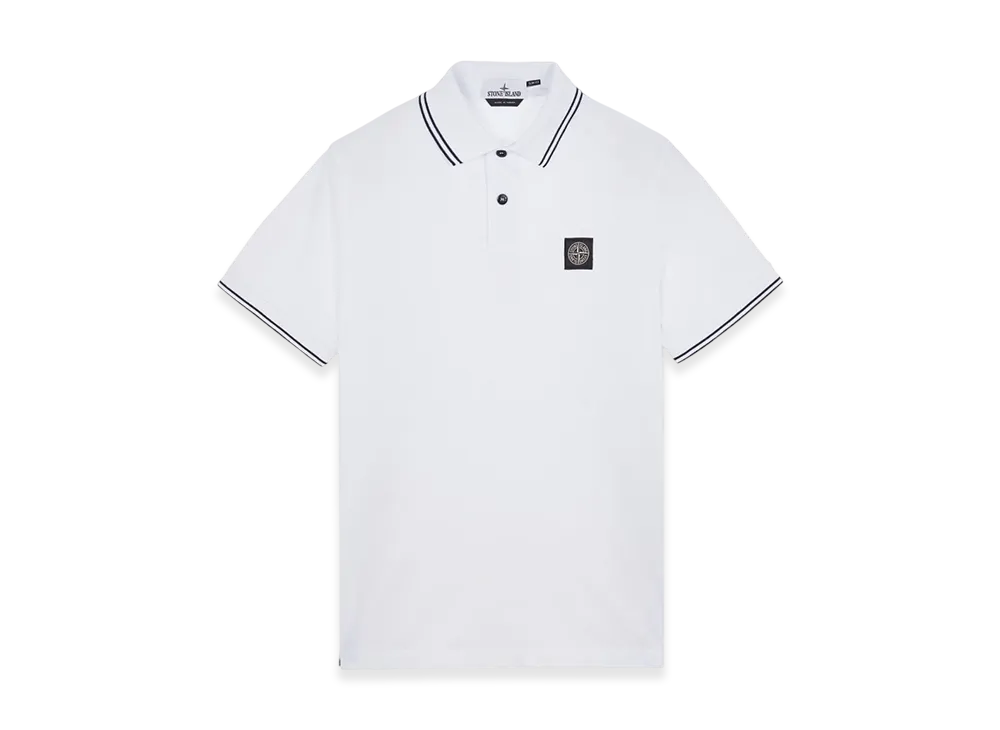 Stone Island 2SC18 Stretch Cotton Pique Short Sleeve Polo Shirt - 23SS "White"