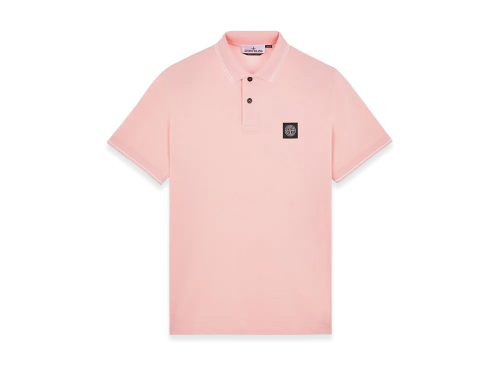 Stone Island 2SC18 Stretch Cotton Pique Short Sleeve Polo Shirt - 23SS "Pink"
