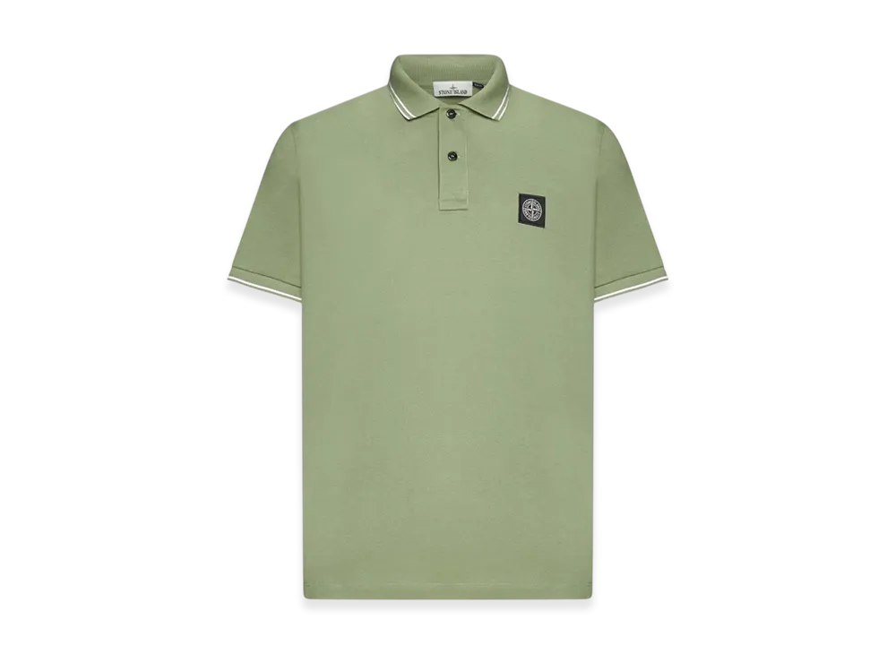 Stone Island 2SC18 Stretch Cotton Pique Short Sleeve Polo Shirt - 23SS "Sage Green"