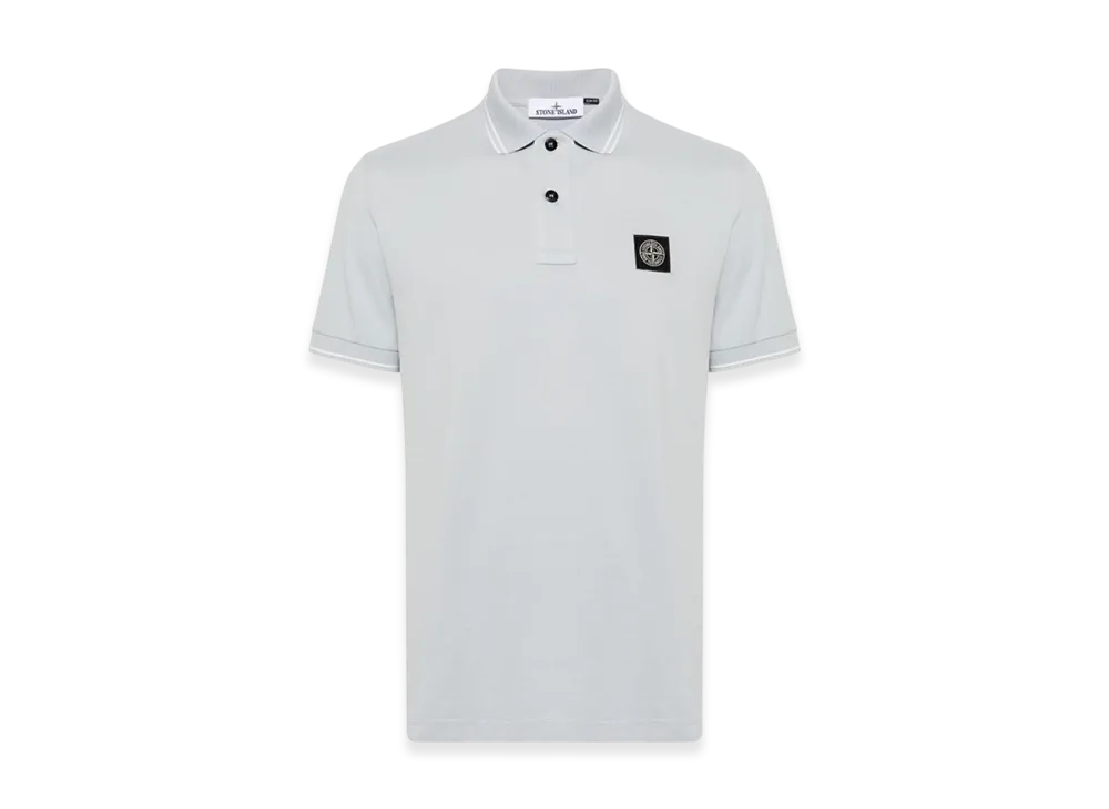 Stone Island 2SC18 Stretch Cotton Pique Short Sleeve Polo Shirt - 24SS "Sky Blue"