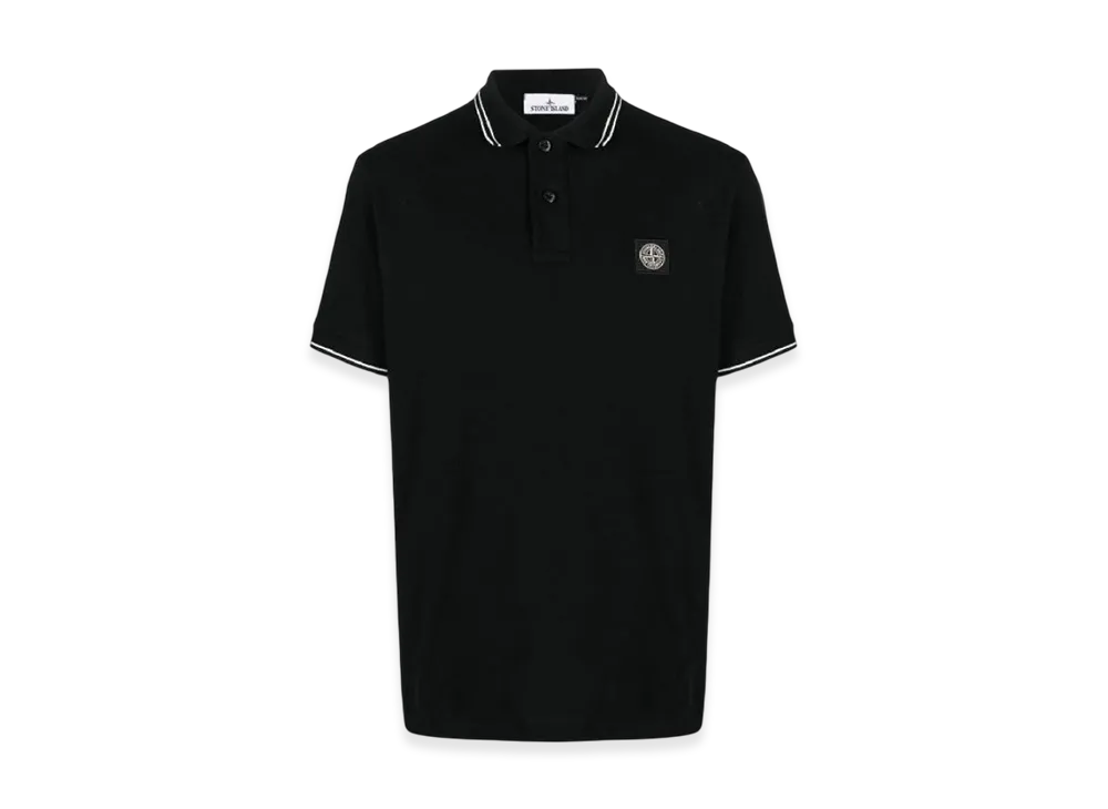 Stone Island 2SC18 Stretch Cotton Pique Short Sleeve Polo Shirt - 24SS "Black"