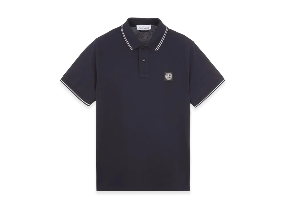 Stone Island 2SC18 Stretch Cotton Pique Short Sleeve Polo Shirt - 24SS "Navy Blue"