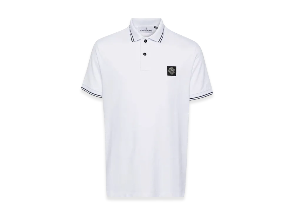 Stone Island 2SC18 Stretch Cotton Pique Short Sleeve Polo Shirt - 24SS "White"