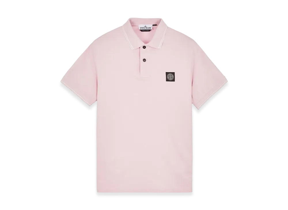Stone Island 2SC18 Stretch Cotton Pique Short Sleeve Polo Shirt - 24SS "Pink"