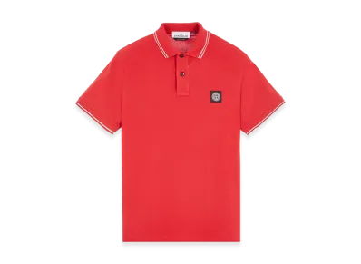 Stone Island 2SC18 Stretch Cotton Pique Short Sleeve Polo Shirt - 24SS "Red"