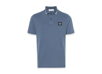 Stone Island 2SC18 Stretch Cotton Pique Short Sleeve Polo Shirt - 24SS "Avio Blue"
