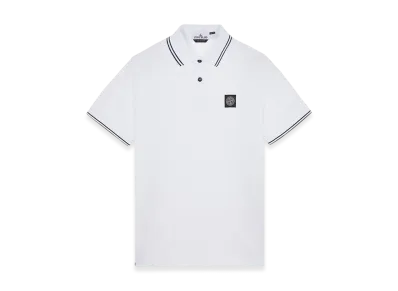 Stone Island 2SC18 Stretch Cotton Pique Short Sleeve Polo Shirt - 23SS "White"