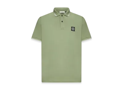 Stone Island 2SC18 Stretch Cotton Pique Short Sleeve Polo Shirt - 23SS "Sage Green"