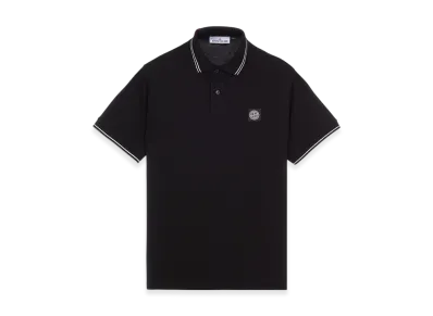 Stone Island 2SC18 Stretch Cotton Pique Short Sleeve Polo Shirt - 23SS "Black"