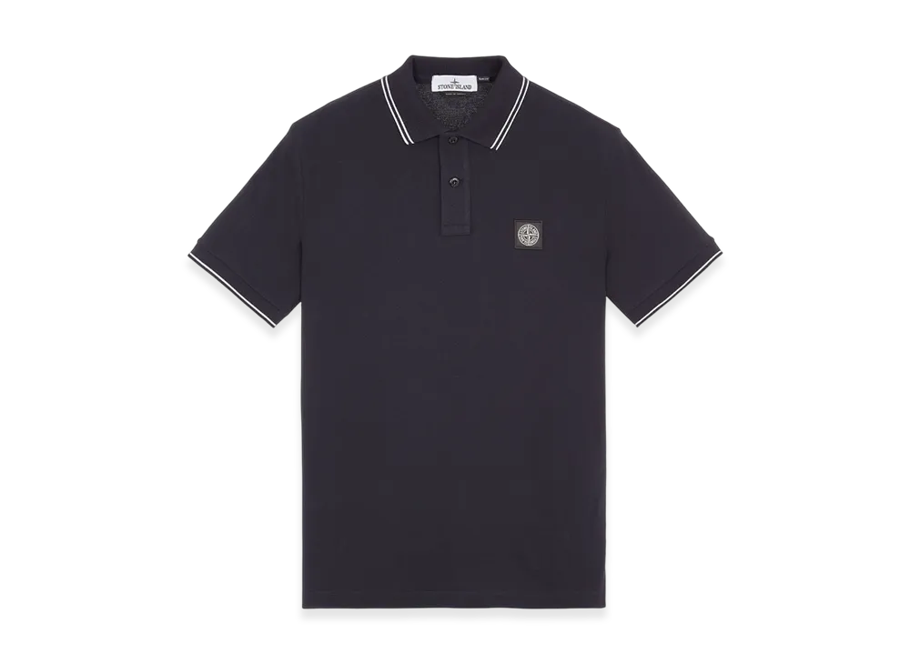 Stone Island 2SC18 Stretch Cotton Pique Short Sleeve Polo Shirt - 23FW "Navy Blue"