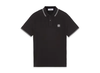 Stone Island 2SC18 Stretch Cotton Pique Short Sleeve Polo Shirt - 23FW "Black"