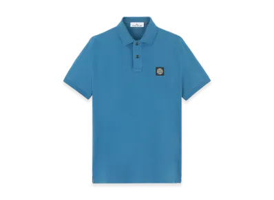 Stone Island 2SC17 Stretch Organic Cotton Pique Slim Fit S/S Polo Shirt - 24FW "Avio Blue"