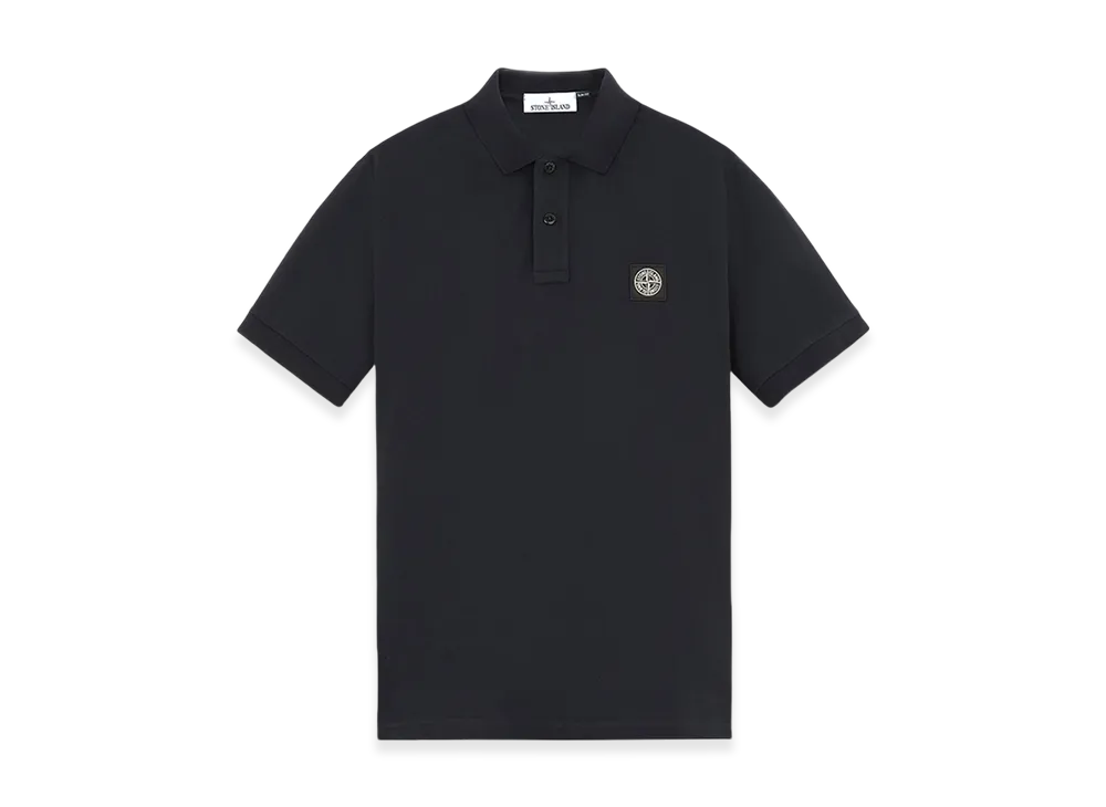 Stone Island 2SC17 Stretch Organic Cotton Pique Slim Fit S/S Polo Shirt - 24FW "Navy Blue"