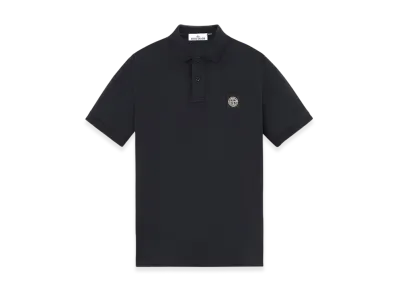 Stone Island 2SC17 Stretch Organic Cotton Pique Slim Fit S/S Polo Shirt - 24FW "Navy Blue"