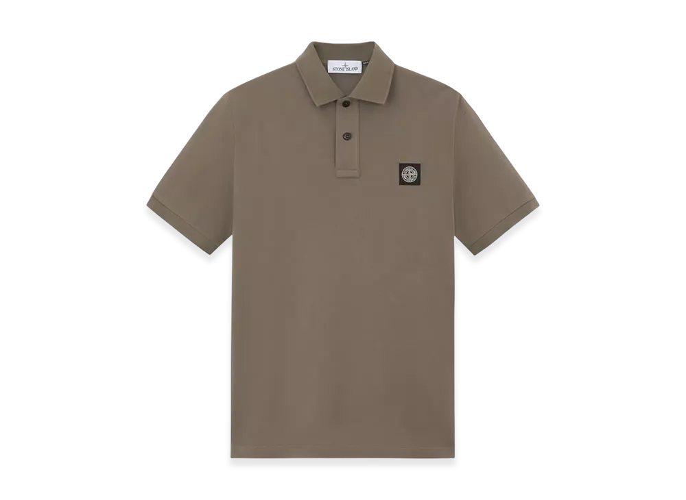 Stone Island 2SC17 Stretch Organic Cotton Pique Slim Fit Short-Sleeve Polo Shirt - 24FW "Walnut Brown"