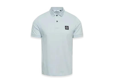 Stone Island 2SC17 Stretch Cotton Pique Polo Shirt - 24SS "Sky Blue"