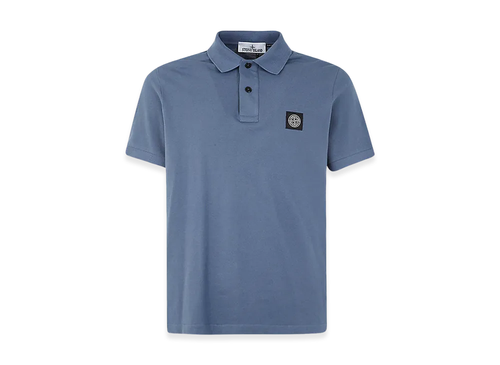 Stone Island 2SC17 Stretch Cotton Pique Polo Shirt - 24SS "Avio Blue"