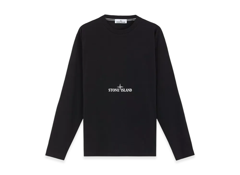Stone Island 2RDE8 24/2 Cotton Jersey Long-Sleeve T-Shirt with Camouflage Print - 24FW "Black"