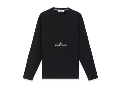 Stone Island 2RDE8 24/2 Cotton Jersey Long-Sleeve T-Shirt with Camouflage Print - 24FW "Black"