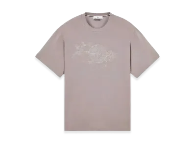 Stone Island 2RCE8 Printed Cotton Jersey with Camo Three Embroidery Short Sleeve T-Shirt - 24SS "Dove Grey"