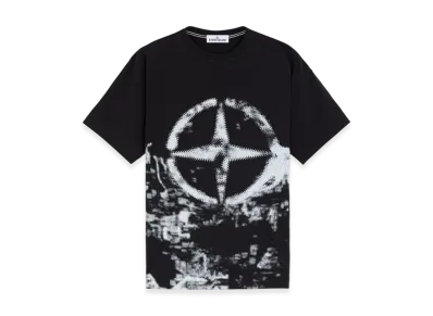 Stone Island 2RCE7 24/2 Cotton Jersey Short-Sleeve T-Shirt with Camouflage Print - 24FW "Black"