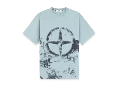 Stone Island 2RCE7 24/2 Cotton Jersey Short-Sleeve T-Shirt with Camouflage Print - 24FW "Green Grey"