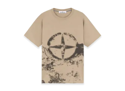 Stone Island 2RCE7 24/2 Cotton Jersey Short-Sleeve T-Shirt with Camouflage Print - 24FW "Dove Grey"