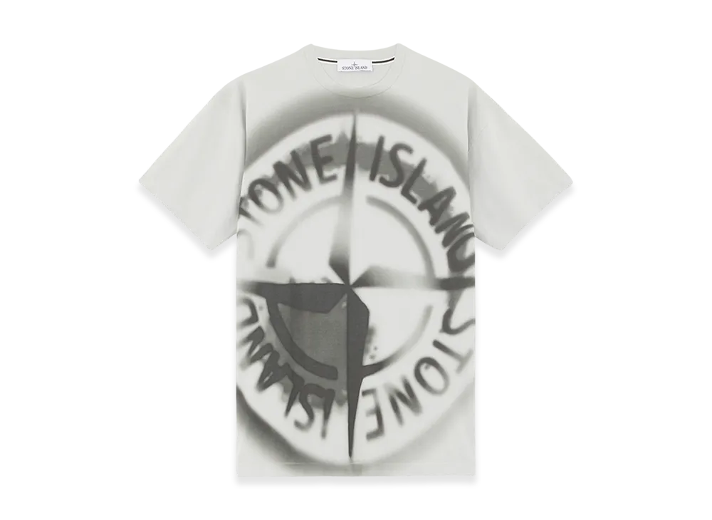 Stone Island 2RC89 30/1 Cotton Jersey T-Shirt with Gradient Compass Print - 24FW "Grey"