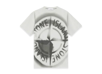 Stone Island 2RC89 30/1 Cotton Jersey T-Shirt with Gradient Compass Print - 24FW "Grey"