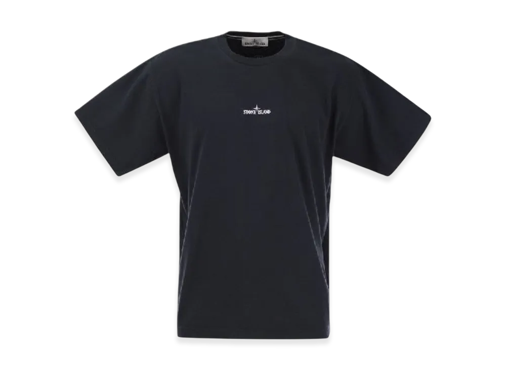 Stone Island 2RC89 'Scratched Paint One' Print Short Sleeve T-Shirt - 24SS "Navy Blue"