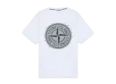Stone Island 2RC87 24/2 Cotton Jersey T-Shirt with Optical Two Print - 24FW "White"