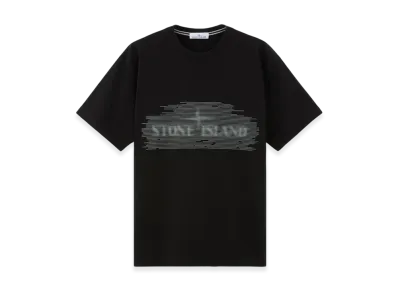 Stone Island 2RC86 24/2 Cotton Jersey T-Shirt with Optical One Print - 24FW "Black"