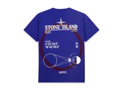 Stone Island 2NS97 30/1 Cotton Jersey Solar Eclipse Three Print Garment Dyed T-Shirt - 22SS "Bluette"