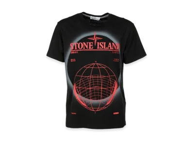 Stone Island 2NS96 30/1 Cotton Jersey Solar Eclipse Two Print Garment Dyed T-Shirt - 22SS "Black"