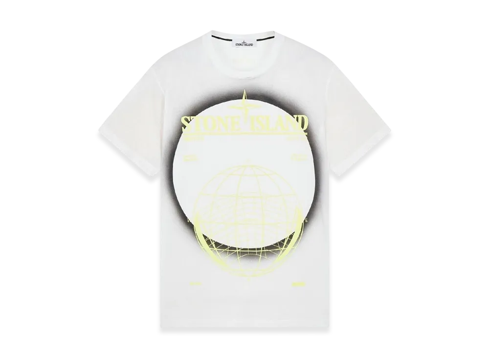 Stone Island 2NS96 30/1 Cotton Jersey Solar Eclipse Two Print Garment Dyed T-Shirt - 22SS "White"