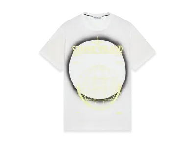 Stone Island 2NS96 30/1 Cotton Jersey Solar Eclipse Two Print Garment Dyed T-Shirt - 22SS "White"