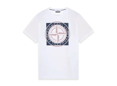 Stone Island 2NS93 Cotton Jersey Garment Dyed Tricromia Two T-Shirt - 22SS "White"