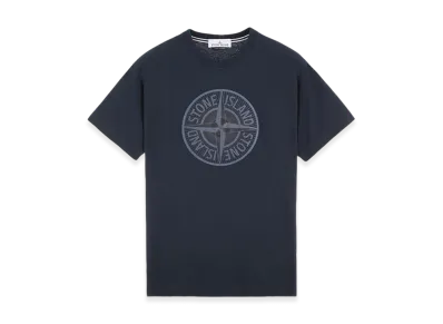 Stone Island 2NS92 Industrial Two Print Garment Dyed Short Sleeve T-Shirt - 23FW "Blue"