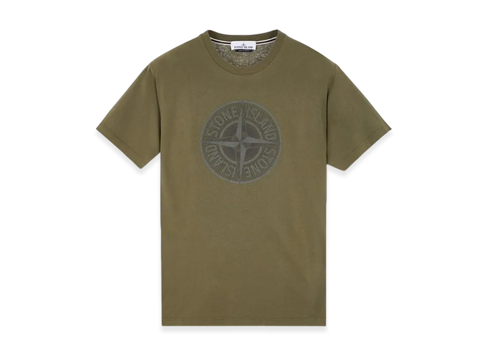 Stone Island 2NS92 Industrial Two Print Garment Dyed Short Sleeve T-Shirt - 23FW "Olive Green"