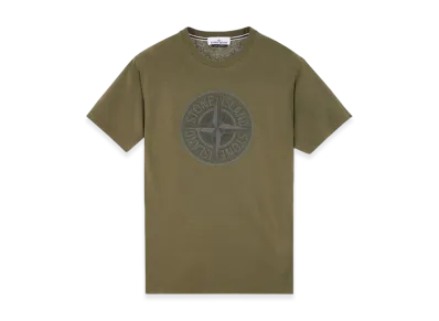 Stone Island 2NS92 Industrial Two Print Garment Dyed Short Sleeve T-Shirt - 23FW "Olive Green"
