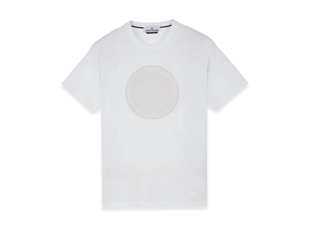 Stone Island 2NS92 Garment Dyed Cotton Jersey Industrial Two Print Short Sleeve T-Shirt "White"
