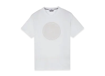 Stone Island 2NS92 Garment Dyed Cotton Jersey Industrial Two Print Short Sleeve T-Shirt "White"