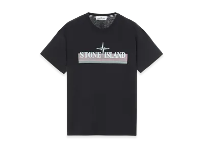 Stone Island 2NS92 30/1 Cotton Jersey Tricromia One Print Garment Dyed T-Shirt - 22SS "Black"
