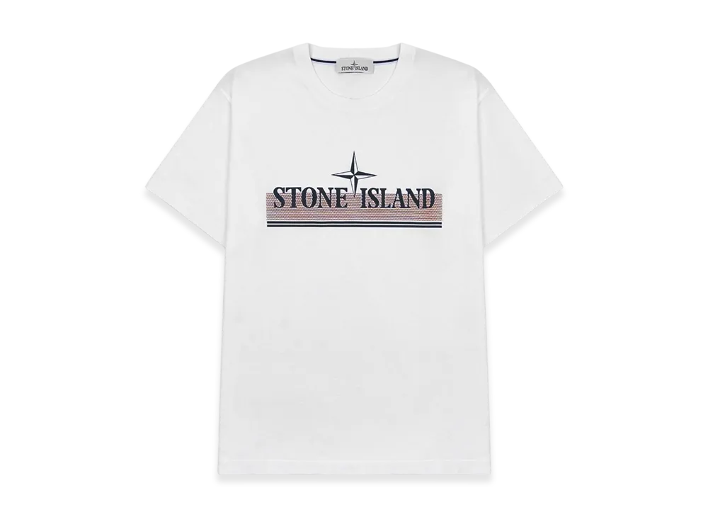 Stone Island 2NS92 30/1 Cotton Jersey Tricromia One Print Garment Dyed T-Shirt - 22SS "White"