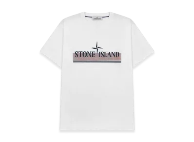 Stone Island 2NS92 30/1 Cotton Jersey Tricromia One Print Garment Dyed T-Shirt - 22SS "White"