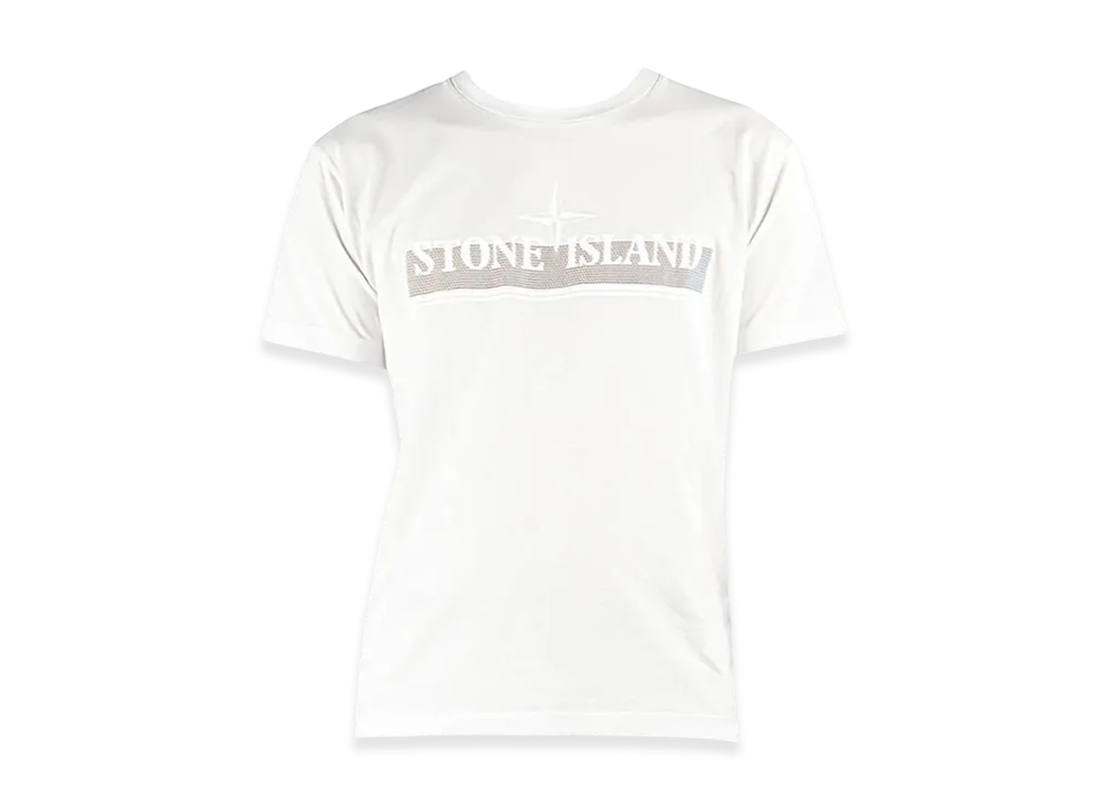 Stone Island 2NS92 30/1 Cotton Jersey Tricromia One Print Garment Dyed T-Shirt - 22SS "Ice"