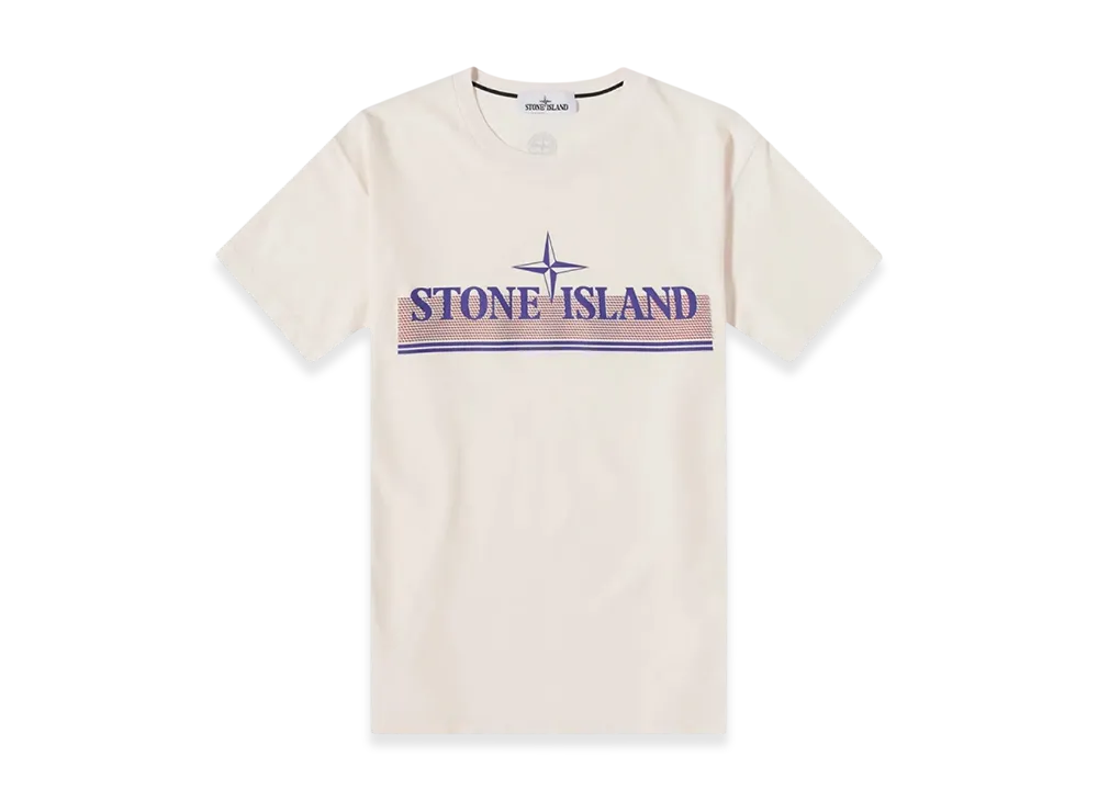 Stone Island 2NS92 30/1 Cotton Jersey Tricromia One Print Garment Dyed T-Shirt - 22SS "Rose"