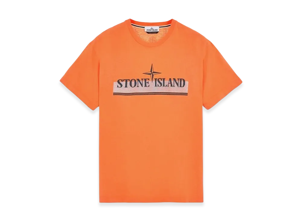 Stone Island 2NS92 30/1 Cotton Jersey Tricromia One Print Garment Dyed T-Shirt - 22SS "Orange"